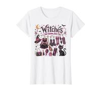 Sorcières d'halloween Roses pour sorcières Qui veulent Juste s'amuser Coquette T-Shirt Graphique avec Valeur, Femme, Blanc, L