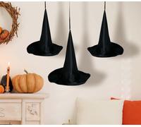 Sorcières Halloween Décoration A suspendre Chapeaux magiques Noir Décoration flottante Maison hantée Ambiance Fête Vues d'ambiance Nuit noire, Couleur : Noir