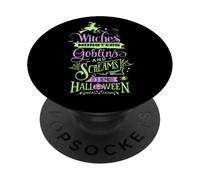 Sorcières, Monstres, gobelins et cris C'est Presque Halloween PopSockets PopGrip Adhésif