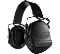 Sordin Casque antibruit T2 303004-10P - Protection auditive conforme aux normes militaires avec bandeau en cuir - active et électronique - Noir