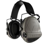 Sordin Casque antibruit T2 303005-10P - Protection auditive conforme aux normes militaires avec bandeau en cuir - active et électronique - Beige