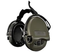 Sordin MIL AUX 76308-06-S Casque anti-bruit militaire actif et électronique avec cordon de cou Vert olive, olive, Foam Pads