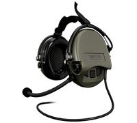 Sordin MIL CC Protection auditive - 76332-06-S - Protection auditive active avec câble Nexus - Microphone Boom et bande de cou, Capsules vertes, taille unique