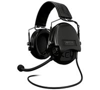 Sordin MIL CC Slim Protection auditive active avec câble Nexus - 74332-S - microphone et bande en cuir, Capsules noires, taille unique
