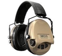 Sordin MIL SFA Protection auditive - 74508-05-S - Protection auditive militaire active - 26-32 dB SNR grâce à l'anneau isolant, Gélules Beige, taille unique