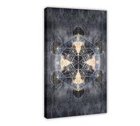 SORECI Metatron's Cube J Poster sur toile pour décoration murale de salon, chambre à coucher, avec cadre, 30 x 45 cm