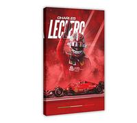 SORECI Poster sur toile avec pilote de Formule 1 du monde Charles Leclerc - Décoration murale pour salon, chambre à coucher - Style cadre - 30 x 45 cm
