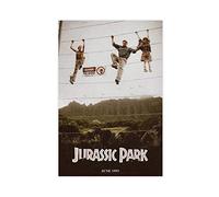 SORECI Poster vintage du film Jurassic Park sur toile - Décoration murale pour salon, chambre à coucher - Style sans cadre - 30 x 45 cm