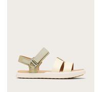 Sorel Sandales plates Ona Ave avec sangle de cheville pour femme - Sergé poussiéreux/blanc miel, pointure 37