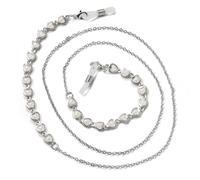 SOREZE Chaînes de Lunettes pour Femmes Perle Cristal Lunettes de Soleil chaînes Lunettes Porte-Cordon Or Lunettes lanière Collier Sangle Corde