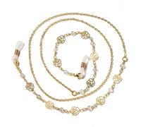 SOREZE Chaînes de Lunettes pour Femmes Perle Cristal Lunettes de Soleil chaînes Lunettes Porte-Cordon Or Lunettes lanière Collier Sangle Corde
