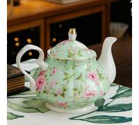 SOREZE Théière Anglaise Britannique de 400ML, Base chauffante, Chauffe-thé en Porcelaine, Ensemble de théière, Four de Maintien en céramique