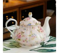 SOREZE Théière Anglaise Britannique de 400ML, Base chauffante, Chauffe-thé en Porcelaine, Ensemble de théière, Four de Maintien en céramique