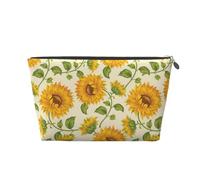 Sories de Tournesol fraîches imprimées, Trousse de Toilette Trousse de Maquillage Sac à cosmétiques Trousse de Toilette de Voyage Portable