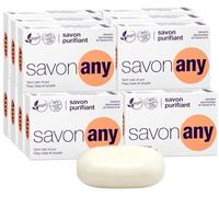 SORIFA - Lot de 12 - Savon purifiant ANY - Visage et corps - Hygiène quotidienne - Peaux à problèmes - Peaux pigmentées - Base lavante 100% végétale - Sans parfum - Pain 100 gr.