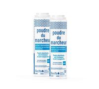 SORIFA - Lot de 2 - Poudre du Marcheur - Anti-transpirante - Absorbante - Pieds - Réduit la transpiration - Elimine odeurs et mycoses - Sans sels d’aluminium - Fabriqué en France - Poudreuse 100 gr