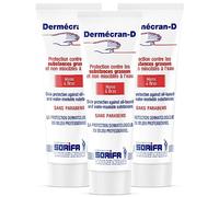 SORIFA - Lot de 3 - Dermécran - Pâte de protection ANTI-GRAISSES - CAMBOUIS - POUDRES - PIGMENTS - Mains et bras - Haute tolérance - Tube 125 ml.