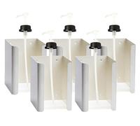 SORIFA - Lot de 5 - Support Mural métallique thermolaqué + Pompe pour bidon 5L de Marque SORIFA - pour gels et savons liquides.