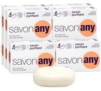 SORIFA - Lot de 8 - Savon purifiant ANY - Visage et corps - Hygiène quotidienne - Peaux à problèmes - Peaux pigmentées - Base lavante 100% végétale - Sans parfum - Pain 100 gr.