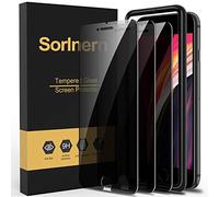 Sorlnern Lot de 3 films de protection d'écran pour iPhone SE 2020, iPhone SE 2e génération, film en verre trempé anti-espion, avec outil d'installation facile