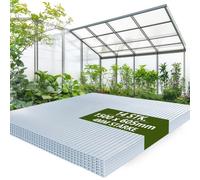 Sorlpv Lot de 14 plaques alvéolaires en polycarbonate - 1500 x 605 mm - 12,7 m² - Découpables - Double plaque alvéolaire de 4 mm - Résistantes aux UV et aux chocs - Pour serre, jardinage, abris de