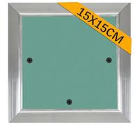 Sorlpv Trappe d'inspection 15 x 15 cm, ouverture d'entretien, plaque de plâtre 10 mm, cadre en aluminium, porte de révision, porte de maintenance, rabat de maintenance, invisible pour pièces humides,