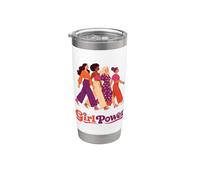 Sororité féministe et diversifiée Retro Groovy Girl Power Gobelet isotherme en acier inoxydable double paroi