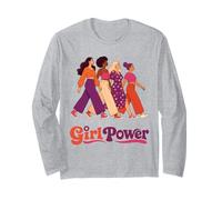 Sororité féministe et diversifiée Retro Groovy Girl Power Manche Longue
