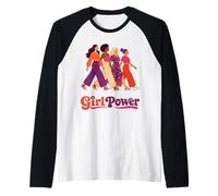 Sororité féministe et diversifiée Retro Groovy Girl Power Manche Raglan