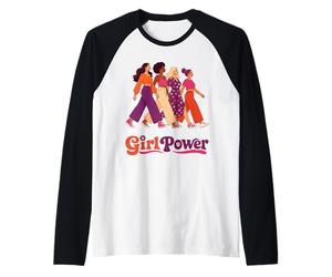 Sororité féministe et diversifiée Retro Groovy Girl Power Manche Raglan