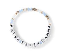 Sorority Shop Kappa Bracelet Gamma - Bracelet de perles de verre avec perles KKG et perles d'accentuation en or 18 carats, bijoux de sororité grecque pour grands petits cadeaux de sororité, One Size