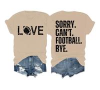 Sorry Can't Football Bye Shirt Game Day Graphic T-shirt à manches courtes Sorry Can't Football Bye, kaki, XXL