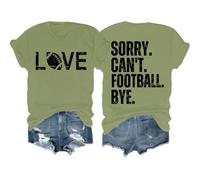Sorry Can't Football Bye Shirt Game Day Graphic T-shirt à manches courtes Sorry Can't Football Bye, Vert, 3XL