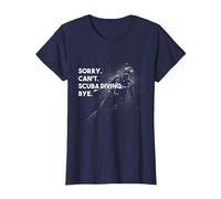 Sorry. Can't. Scuba Diving. Bye. T-Shirt, Femme, Bleu Marine, XS