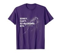 Sorry. Can't. Scuba Diving. Bye. T-Shirt, Homme, Violet, M