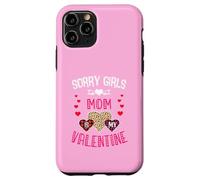 Sorry Girls Mommy is My Valentine Cœurs léopard et Plaid Coque pour iPhone 11 Pro