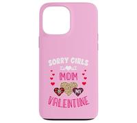 Sorry Girls Mommy is My Valentine Cœurs léopard et Plaid Coque pour iPhone 13 Pro Max