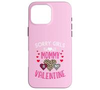 Sorry Girls Mommy is My Valentine Cœurs léopard et Plaid Coque pour iPhone 16 Pro Max