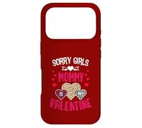 Sorry Girls Mommy is My Valentine Cœurs léopard et Plaid Coque pour iPhone 17 Pro
