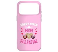 Sorry Girls Mommy is My Valentine Cœurs léopard et Plaid Coque pour iPhone 17 Pro Max