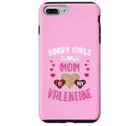 Sorry Girls Mommy is My Valentine Cœurs léopard et Plaid Coque pour iPhone 7 Plus/8 Plus