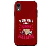 Sorry Girls Mommy is My Valentine Cœurs léopard et Plaid Coque pour iPhone XR