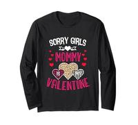 Sorry Girls Mommy is My Valentine Cœurs léopard et Plaid Manche Longue