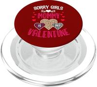 Sorry Girls Mommy is My Valentine Cœurs léopard et Plaid PopSockets PopGrip pour MagSafe