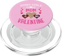Sorry Girls Mommy is My Valentine Cœurs léopard et Plaid PopSockets PopGrip pour MagSafe