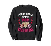 Sorry Girls Mommy is My Valentine Cœurs léopard et Plaid Sweatshirt