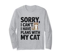 Sorry I Can’t, I Have Plans with My Cats - Funny Cat Lover Manche Longue