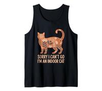 Sorry I Cant Go Im an Indoor Cat Introverts Homebodies Débardeur