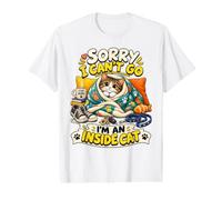 Sorry I Can't Go I'm an Inside Cat Introvert Pet Lover Mom T-Shirt Graphique avec Valeur