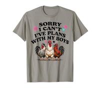 Sorry I Cant Have Plans with My Boys Chicken Rooster T-Shirt